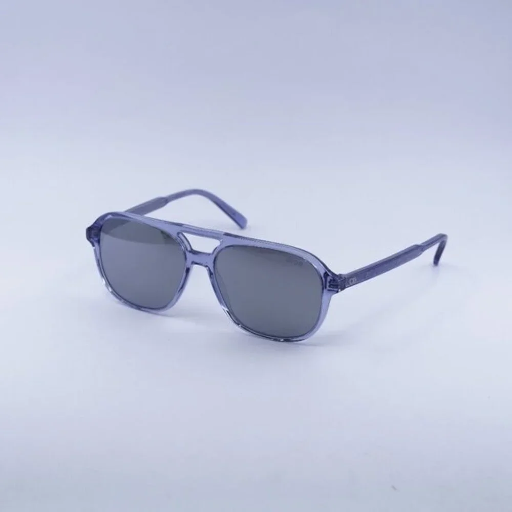 Dior INDIOR N1I 80A4 Sunglasses Transparent Blue Square Frame, Mirror Lenses
